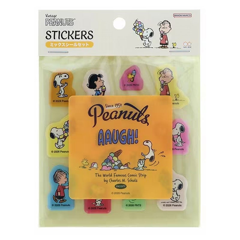 ミックスシールセット PEANUTS AMERICAN TASTE12 アイスクリーム スヌーピー ぷっくりシール デコレーション かわいい 限定 プレゼント サンスター文具