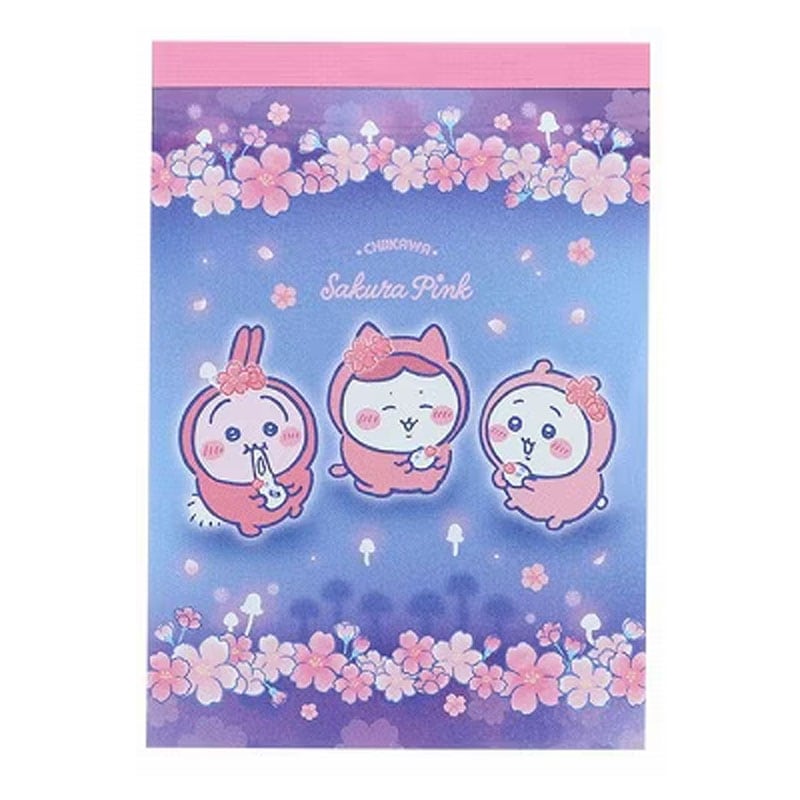サンスター文具 ちいかわ メモミニ Sakura Pink ヨザクラ ちいかわ&ハチワレ&うさぎ 2柄 100枚 かわいい 女子文具 限定 グッズ