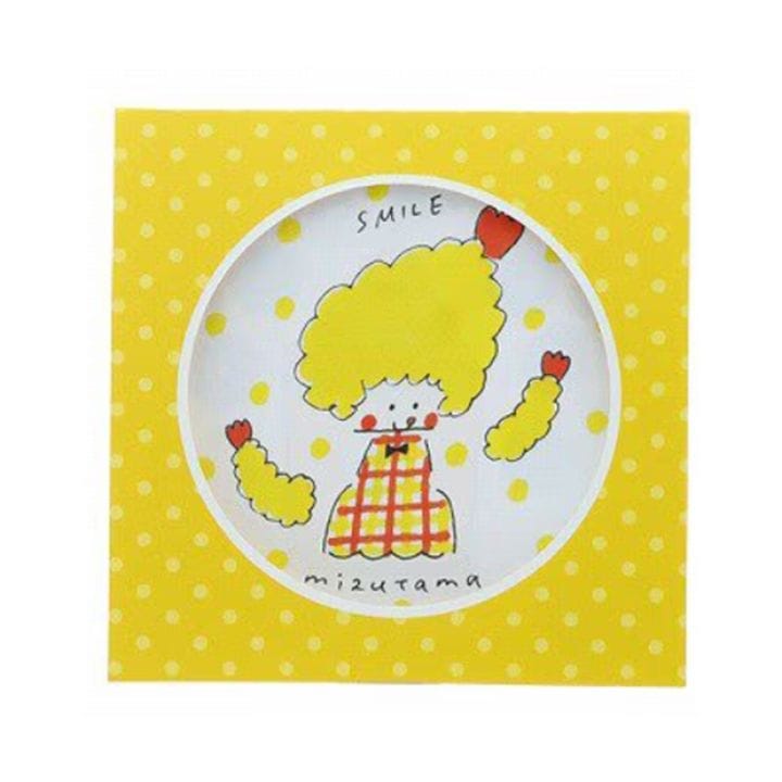 サンスター文具 mizutama 窓付スクエアメモ イエロー 80枚 雑貨 グッズ 描き下ろし かわいい 限定