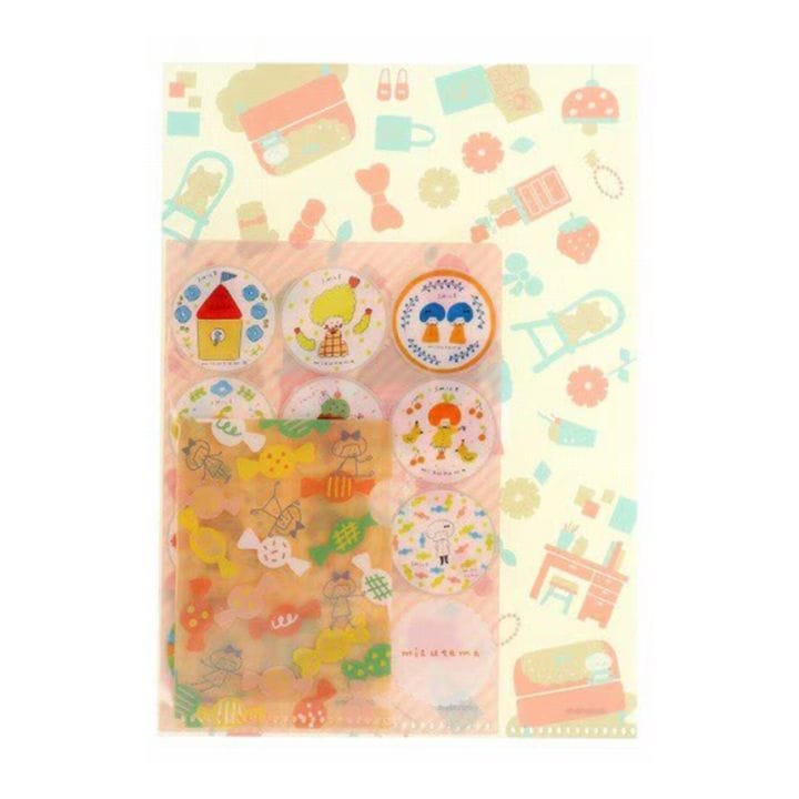 サンスター文具 mizutama クリアファイル3枚セット ピンク＋イエロー 雑貨 グッズ 描き下ろし かわいい 限定