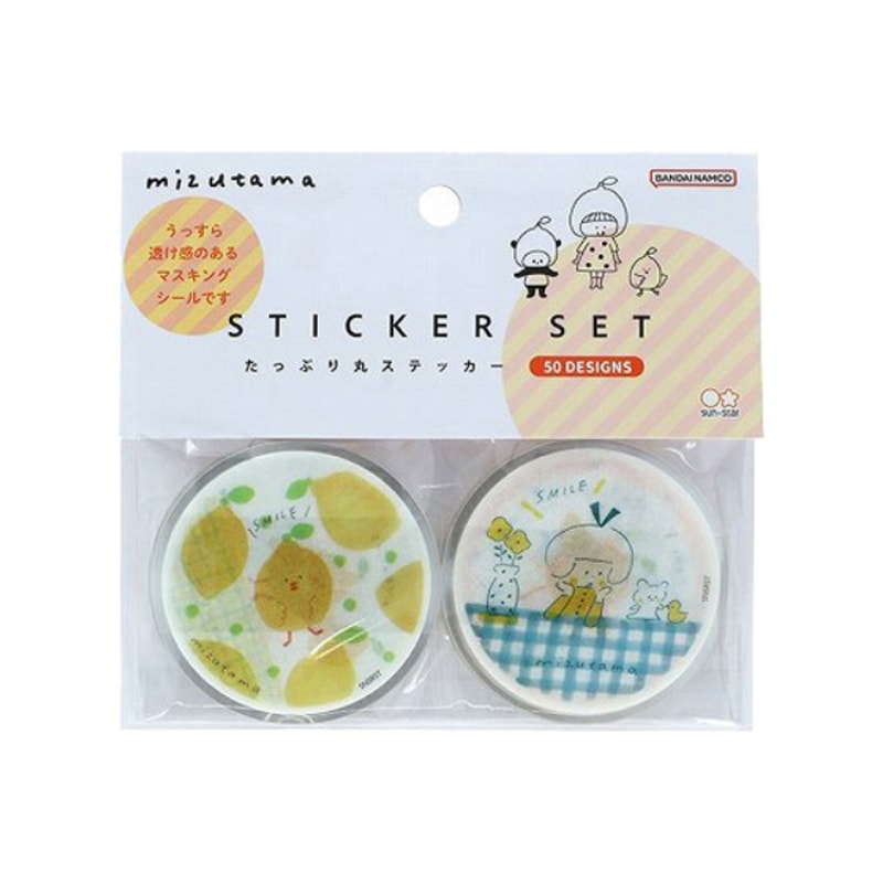 サンスター文具 mizutama たっぷり丸ステッカー オレンジ 雑貨 グッズ 描き下ろし デコレーション かわいい 限定