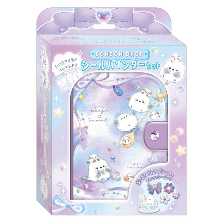 クーリア ボンボンドロップ シールバインダーセット きらりんエナガマーチ ぷっくりシール ドロップシール デコシール ぷっくり キラキラ かわいい シール交換 シール帳 かわいい レトロ プレゼント