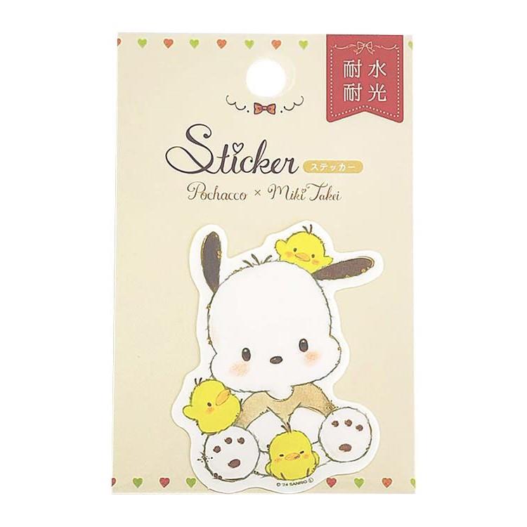 サンリオキャラクターズ×たけいみき ステッカー ポチャッコ ポップダイナー 金箔加工 耐水耐光 オシャレ かわいい 雑貨 グッズ 描き下ろし 限定 クローズ・ピン