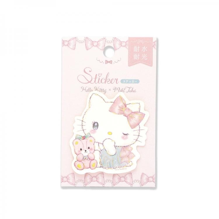 サンリオキャラクターズ×たけいみき ステッカー ハローキティ エレガンス 金箔加工 耐水耐光 オシャレ かわいい 雑貨 グッズ 描き下ろし 限定 クローズ・ピン