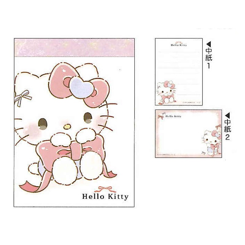 ハローキティ るんるんリボン ミニメモ 2柄 70枚 かわいい プレゼント ギフト クラックス メモ帳 プチギフト お礼 20冊までメール便対応 文具 大人かわいい