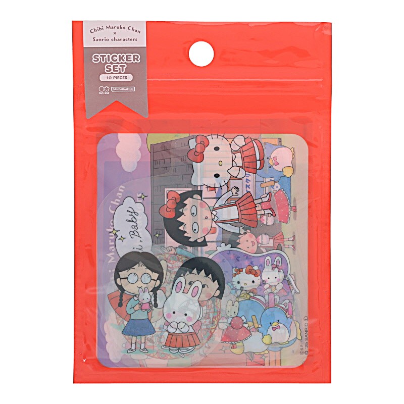 サンスター文具 ステッカーセット ちびまる子ちゃん×サンリオキャラクターズ R コラボ デコレーション かわいい 女子文具