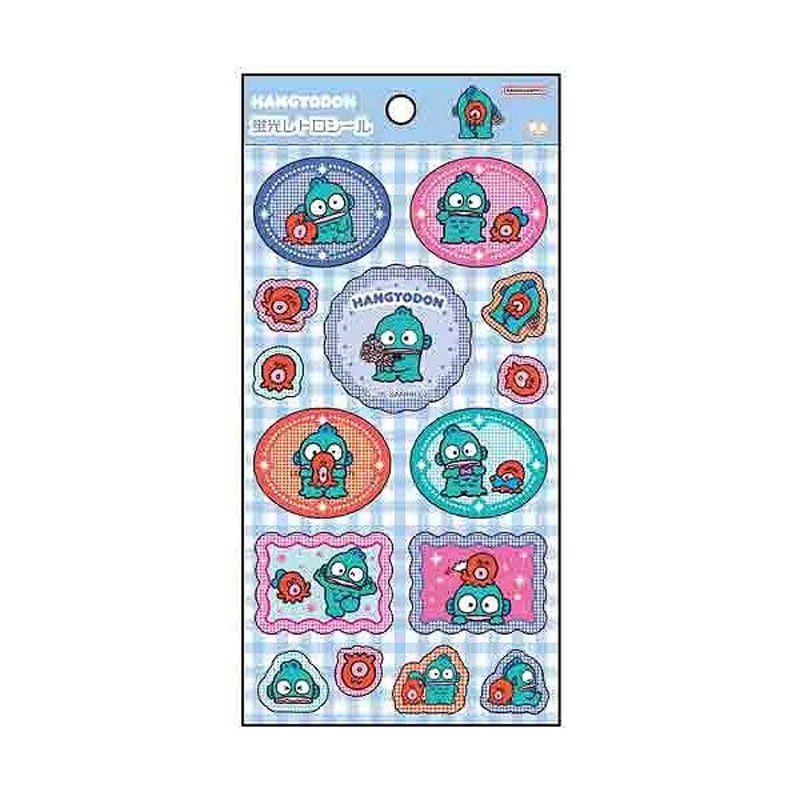 サンスター文具 蛍光レトロシール ハンギョドン チェック デコレーション かわいい 女子文具