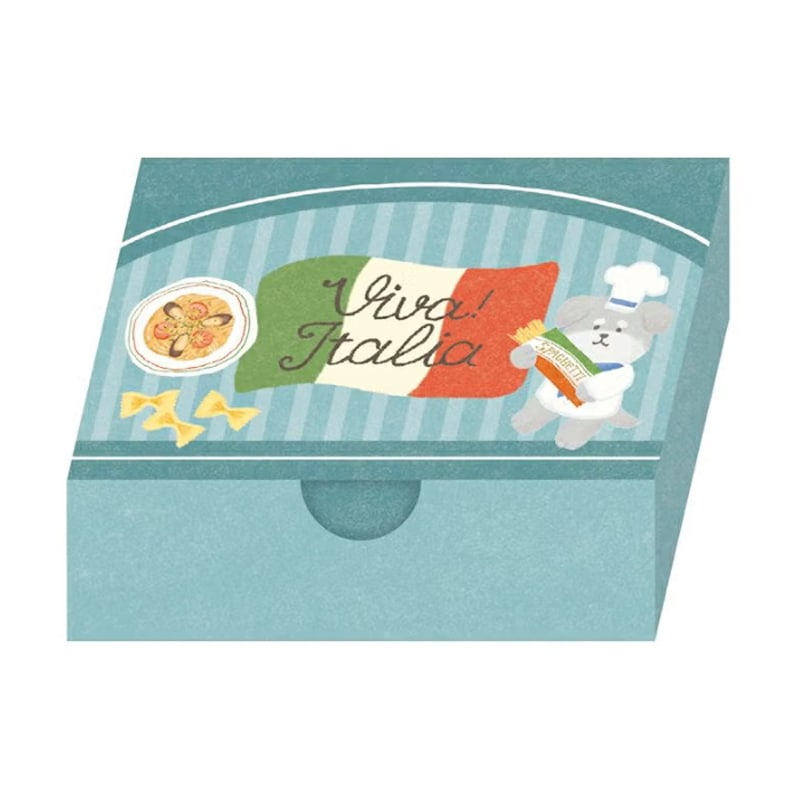 古川紙工 Viva！ Italia 箱入りメモ パスタわんこ 2柄 80枚 かわいい プレゼント かわいい