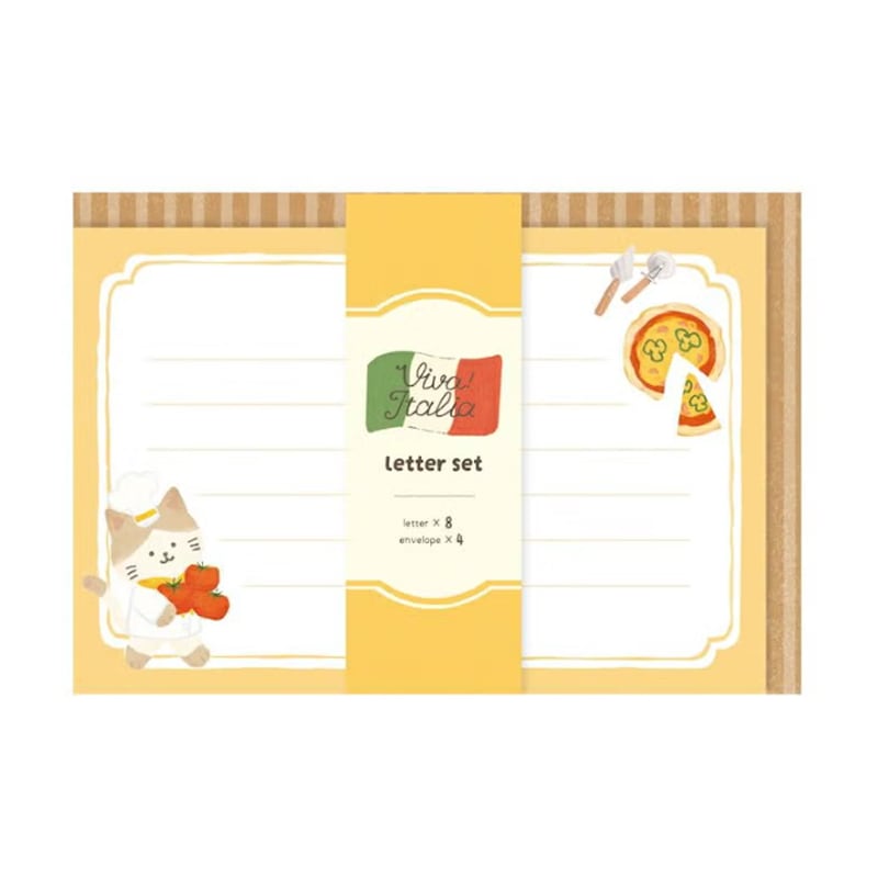古川紙工 Viva！ Italia レターセット ピザにゃんこ プレゼント かわいい