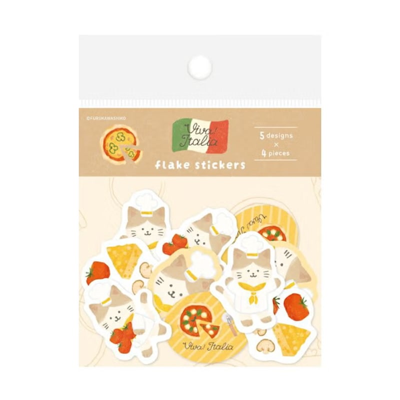 古川紙工 Viva！ Italia 和紙フレークシール ピザにゃんこ プレゼント かわいい デコレーション