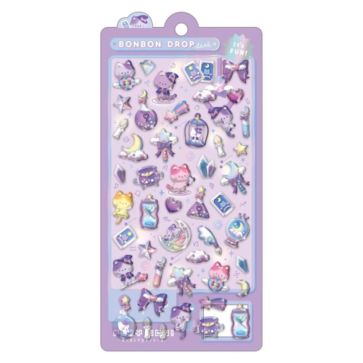 クーリア ボンボンドロップシール まじょねこボンボン ぷっくりシール