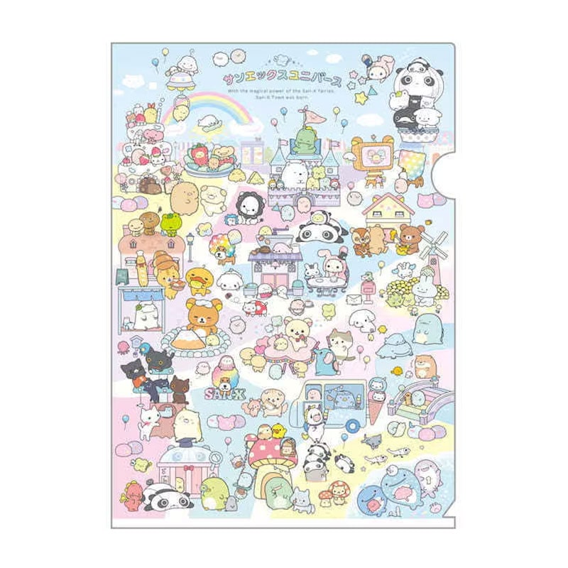 サンエックスユニバース サンエックスタウン クリアホルダー A4 クリアファイル 女子文具 雑貨 プレゼント