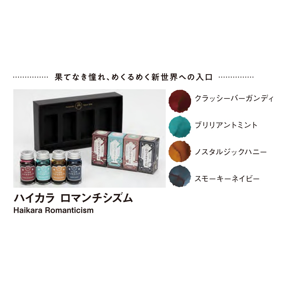 寺西化学 ギター 大正浪漫ハイカラインキ 4色セット ハイカラ ロマンチシズム ミニボトル 限定モデル プレゼント 万年筆インキ 日本製