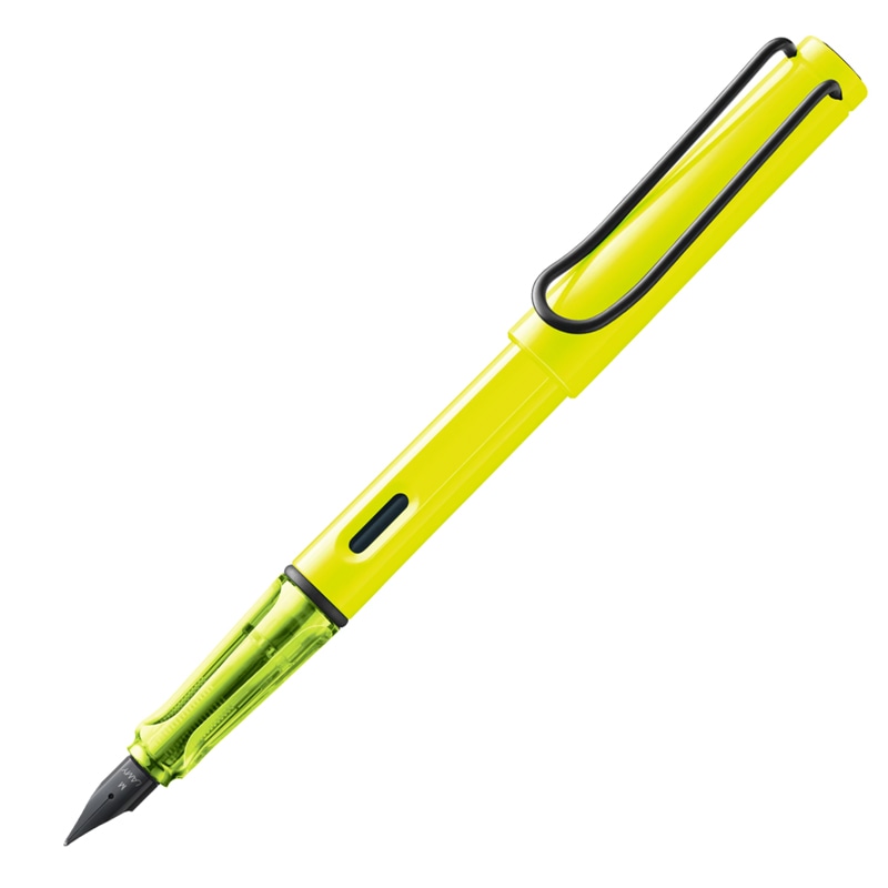 LAMY サファリ 万年筆 ネオンイエロー ブラッククリップ 細字 F 2026 限定 名入れ プレゼント