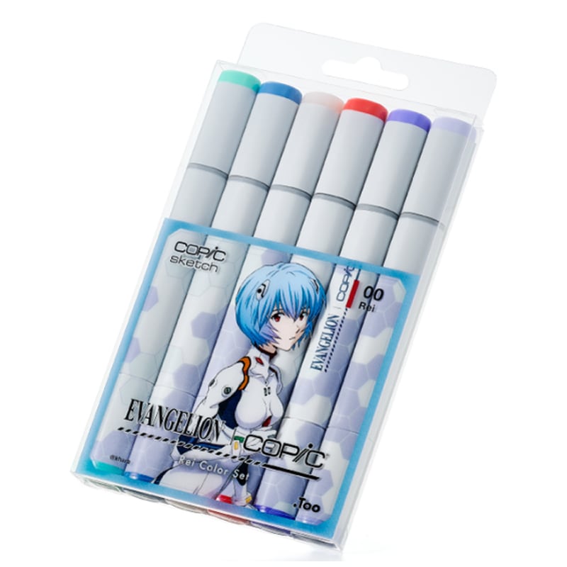 EVANGELION×COPIC コピックスケッチ6本セット Rei Color Set 綾波レイ ヱヴァンゲリヲン 限定品 コピック プレゼント