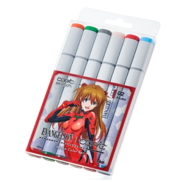 EVANGELION×COPIC コピックスケッチ6本セット Asuka Color Set 式波