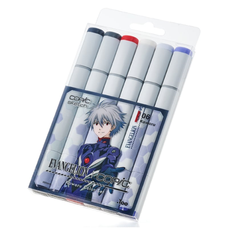 EVANGELION×COPIC コピックスケッチ6本セット Kaworu Color Set 渚カヲル ヱヴァンゲリヲン 限定品 コピック プレゼント