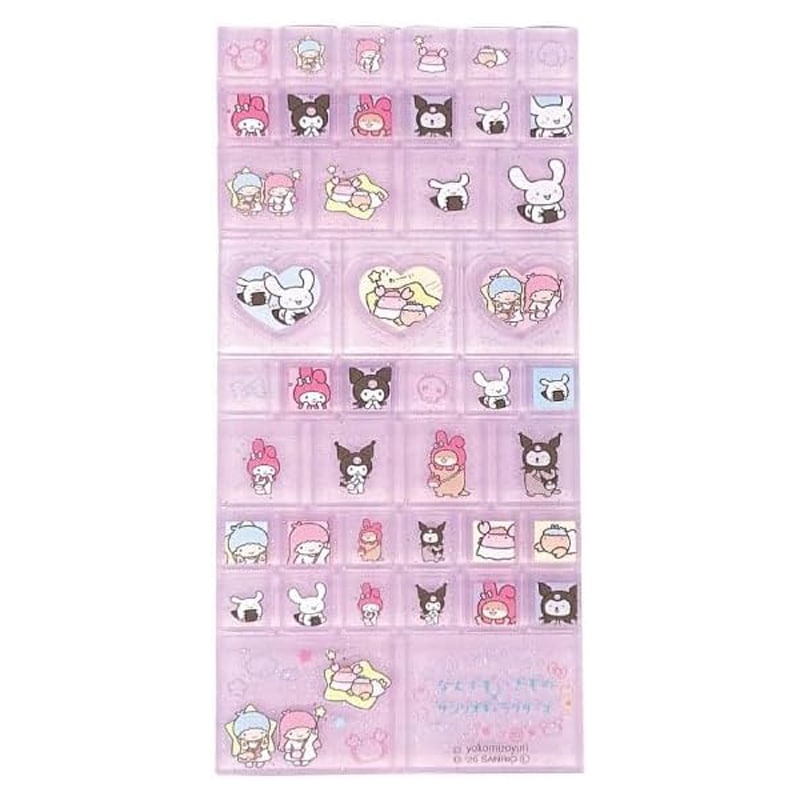 タイルシール なんでもいきもの×サンリオキャラクターズ パープル レトロ かわいい プレゼント デコレーション コレクション NIC