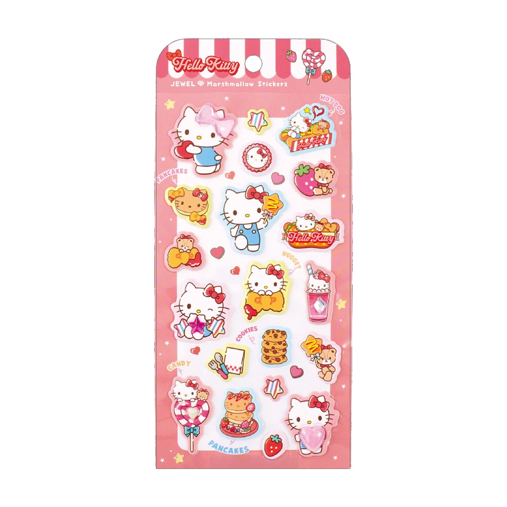 ティーズファクトリー サンリオキャラクターズ ジュエルマシュマロステッカーズ ハッピーダイナー ハローキティ ぷっくりシール デコシール 立体シール 3Dシール コレクション デコレーション オシャレ 限定