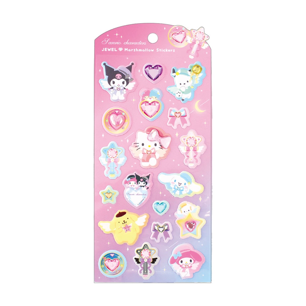 ティーズファクトリー サンリオキャラクターズ ジュエルマシュマロステッカーズ マジカルジュエリー ぷっくりシール デコシール 立体シール 3Dシール コレクション デコレーション オシャレ 限定