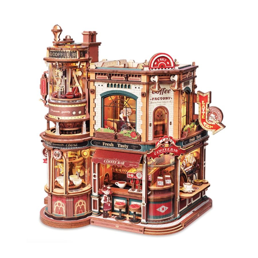 DIY MAGIC AMUSEMENT PARK コーヒー工場 組み立てキット 動く 光る ギフト プレゼント 知育玩具 おうち時間 大人の趣味 クリスマス 高難易度