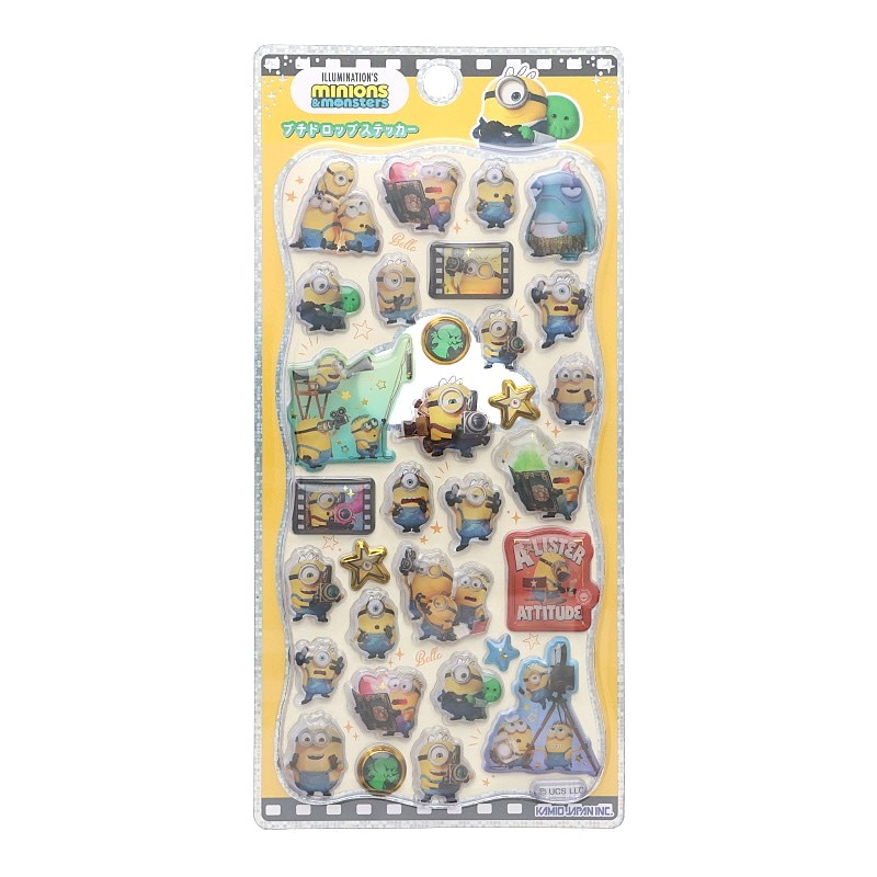 ミニオンズ プチドロップステッカー ぷっくりシール 立体シール 3Dシール 限定 かわいい プレゼント デコレーション カミオジャパン