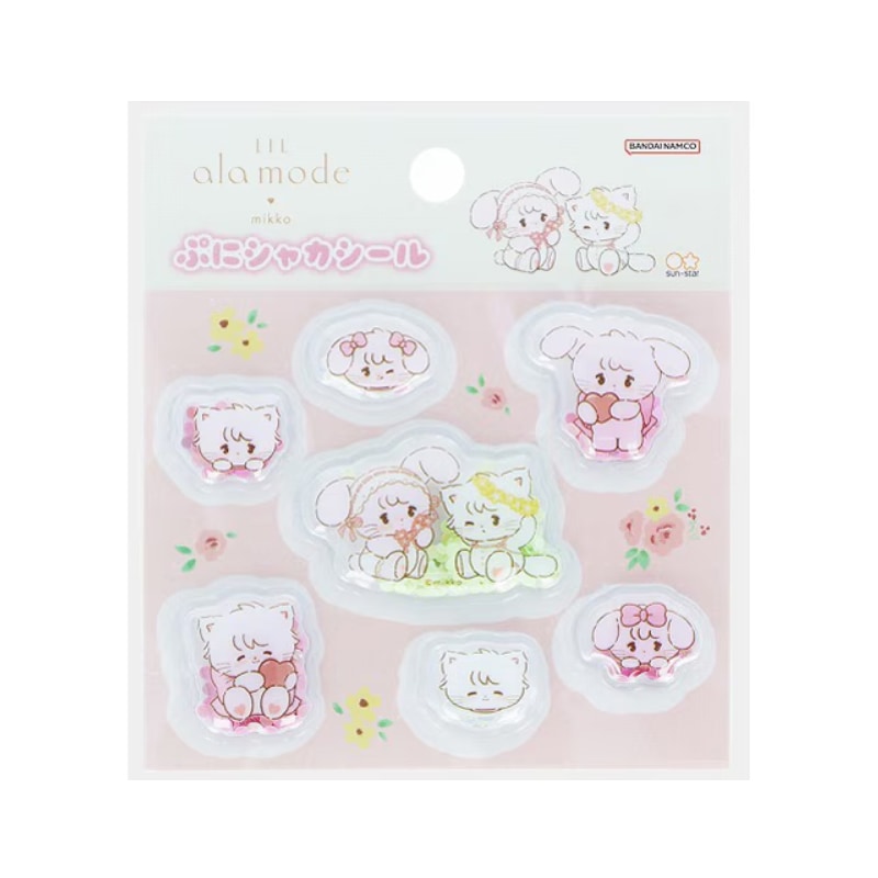 サンスター文具 Lil ala mode リルアラモード mikko ぷにシャカシール ピンク スパンコール デコレーション かわいい 女子文具 限定 グッズ 描きおろし