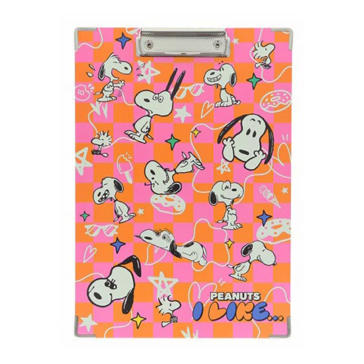 クリップボード A4 PEANUTS I LIKE… チェック スヌーピー サンスター文具 コレクション グッズ かわいい 女子文具