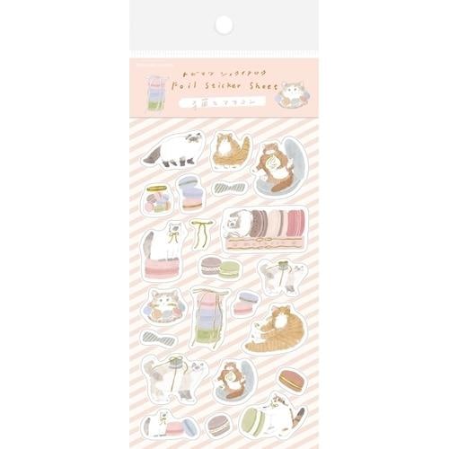 トビマツショウイチロウ 箔押しシールシート マカロン コラボ デコレーション 古川紙工 レトロ かわいい 限定 プレゼント