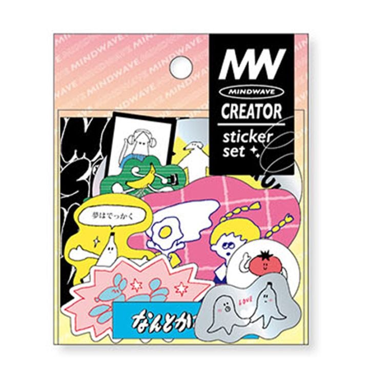 マインドウエイブ クリエイターステッカー unique フレークシール 20枚 オシャレ ガーリー ミラーコート ホログラム プレゼント レトロ デコレーション