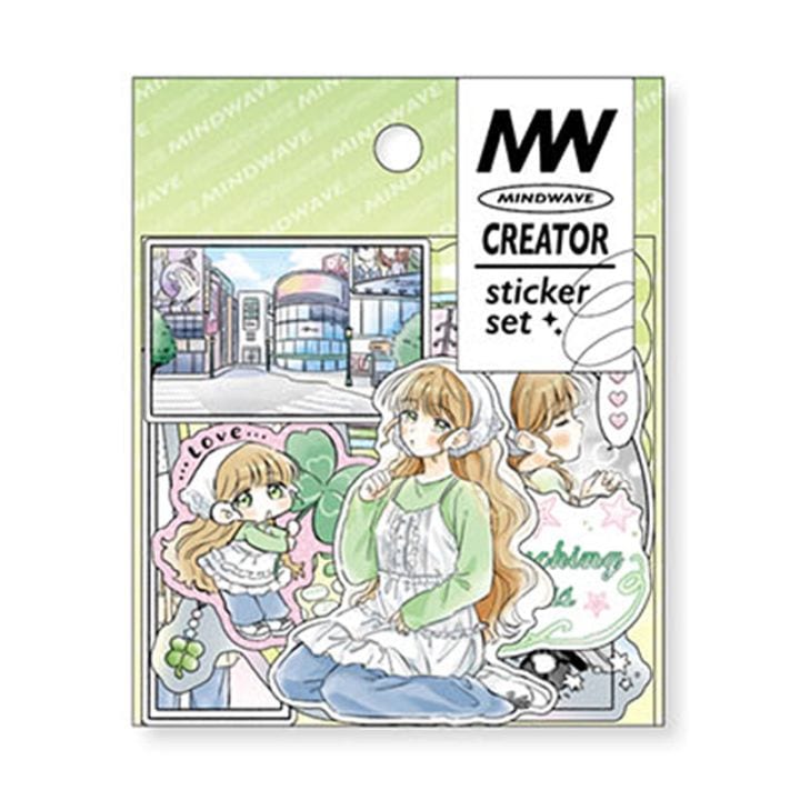マインドウエイブ クリエイターステッカー comic フレークシール 20枚 オシャレ ガーリー ミラーコート ホログラム プレゼント レトロ デコレーション