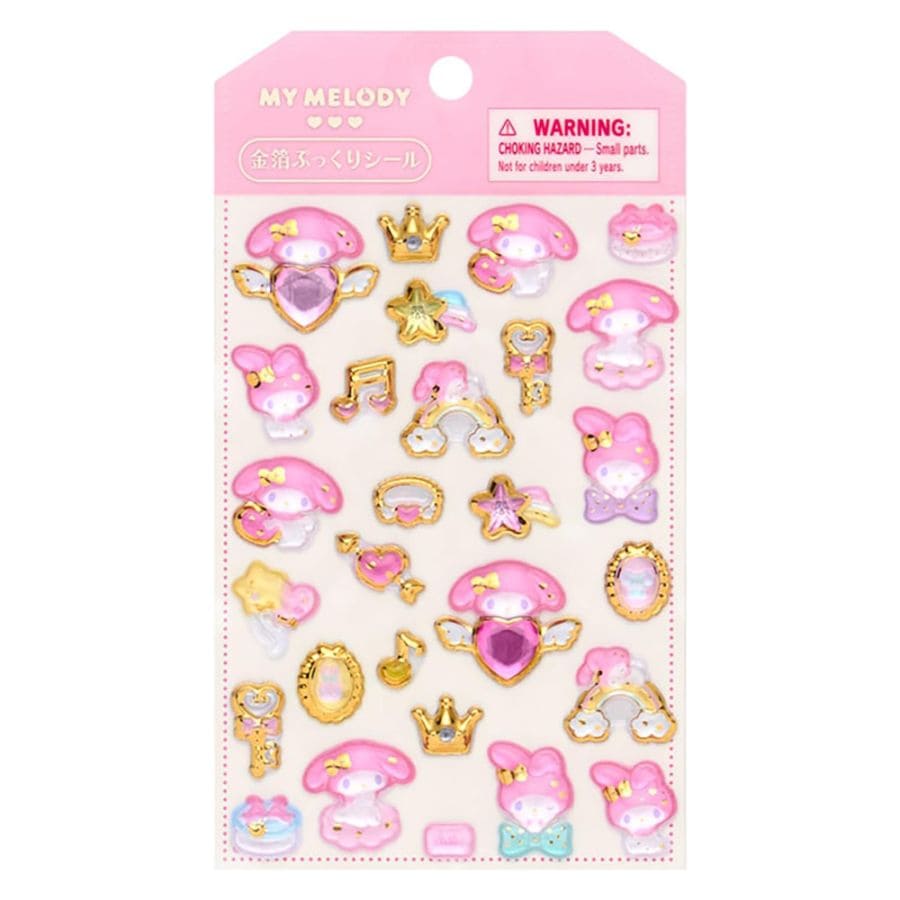 サンリオ 金箔ぷっくりシール マイメロディ サンリオキャラクターズ デコレーション 立体シール オシャレ かわいい 女子文具 限定 グッズ