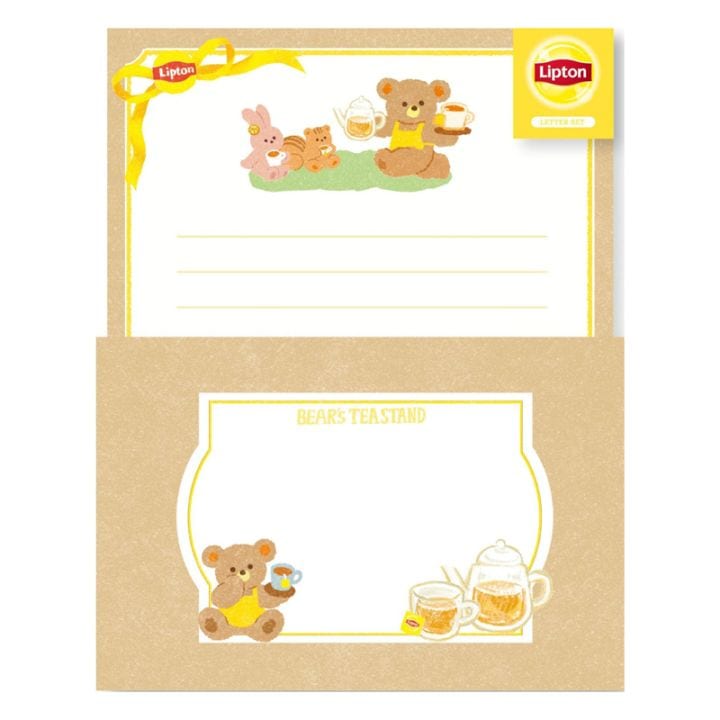 古川紙工 レターセット Lipton ストレートティー 美濃和紙 オシャレ コラボ かわいい プレゼント