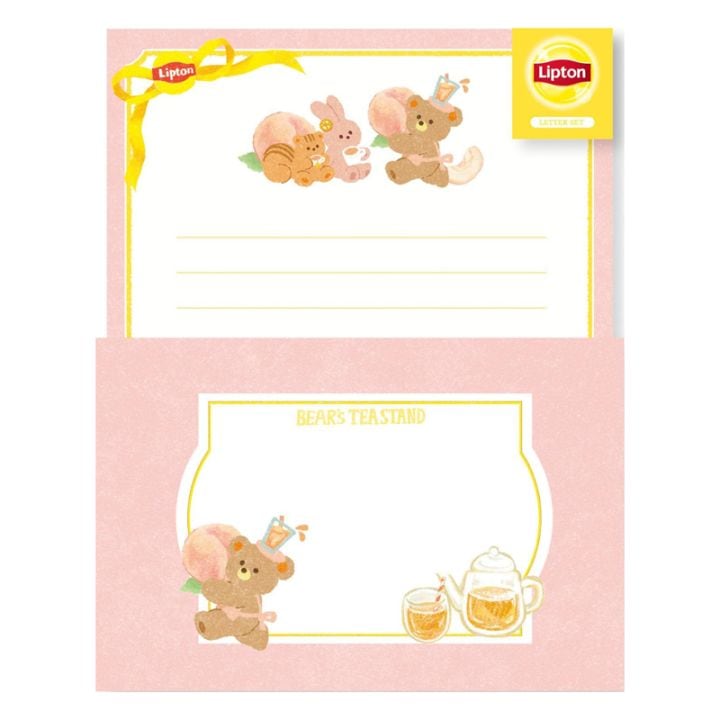 古川紙工 レターセット Lipton ピーチティー 美濃和紙 オシャレ コラボ かわいい プレゼント