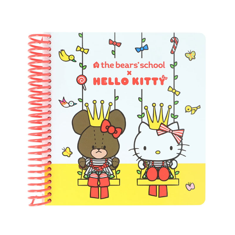 サンスター文具 くまのがっこう×ハローキティ スクエアリングノート イエロー かわいい 女子文具 限定 グッズ