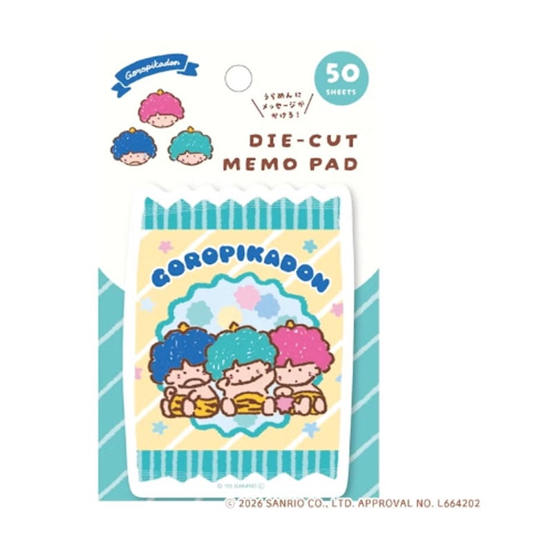 ダイカットメモ サンリオキャラクターズ おやつパーティー ゴロピカドン 50枚 コラボ 雑貨 グッズ 描き下ろし 限定 古川紙工