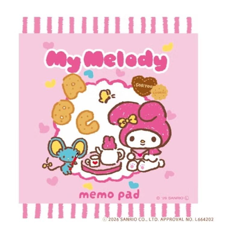 メモパッド サンリオキャラクターズ おやつパーティー マイメロディ 4柄 100枚 コラボ 雑貨 グッズ 描き下ろし 限定 古川紙工