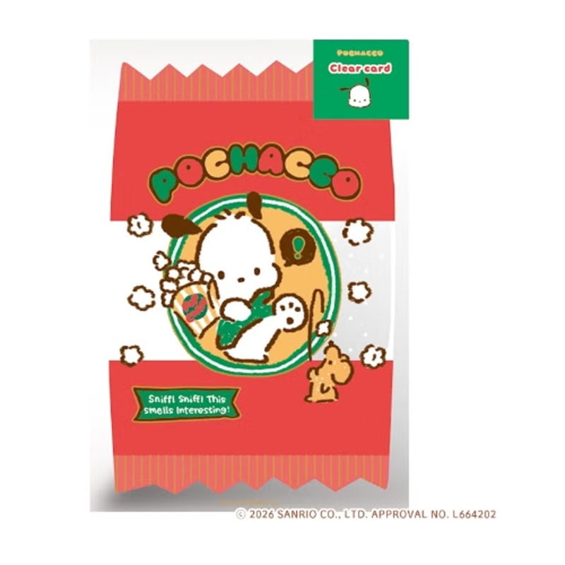 箔押しクリアカード サンリオキャラクターズ おやつパーティー ポチャッコ コラボ 雑貨 グッズ 描き下ろし 限定 古川紙工