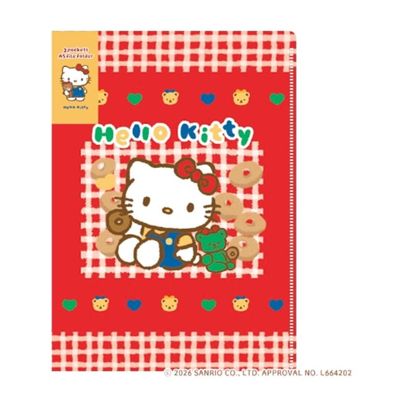 A5クリアファイル サンリオキャラクターズ おやつパーティー ハローキティ 2ポケット コラボ 雑貨 グッズ 描き下ろし 限定 古川紙工