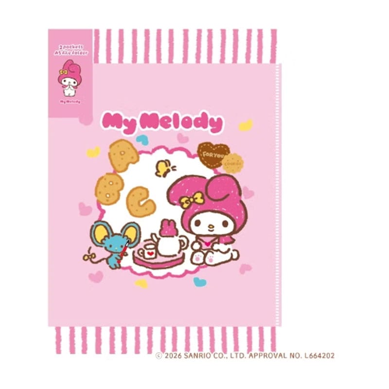 A5クリアファイル サンリオキャラクターズ おやつパーティー マイメロディ 2ポケット コラボ 雑貨 グッズ 描き下ろし 限定 古川紙工