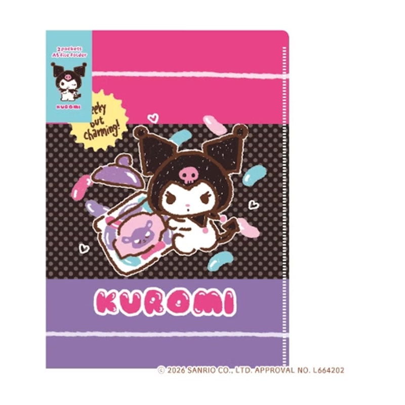 A5クリアファイル サンリオキャラクターズ おやつパーティー クロミ 2ポケット コラボ 雑貨 グッズ 描き下ろし 限定 古川紙工
