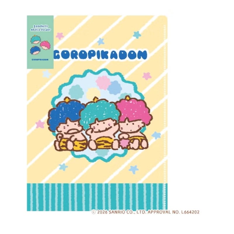 A5クリアファイル サンリオキャラクターズ おやつパーティー ゴロピカドン 2ポケット コラボ 雑貨 グッズ 描き下ろし 限定 古川紙工