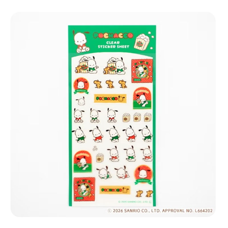 透明シールシート サンリオキャラクターズ おやつパーティー ポチャッコ コラボ 雑貨 グッズ 描き下ろし デコレーション 限定 古川紙工