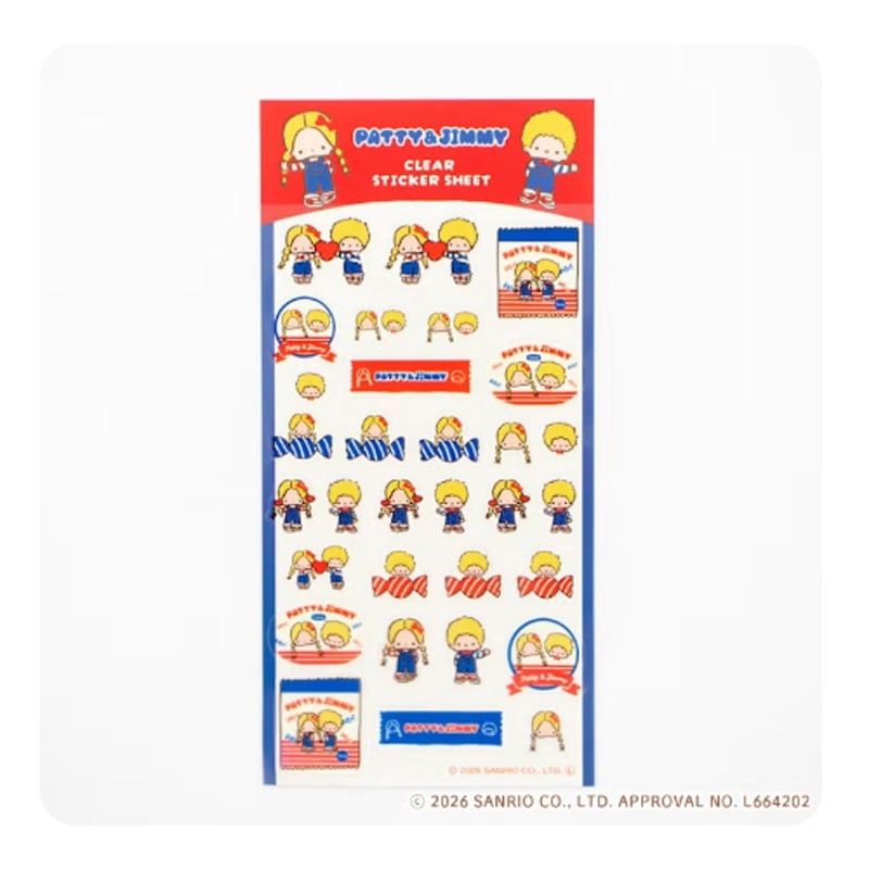 透明シールシート サンリオキャラクターズ おやつパーティー パティ＆ジミー コラボ 雑貨 グッズ 描き下ろし デコレーション 限定 古川紙工