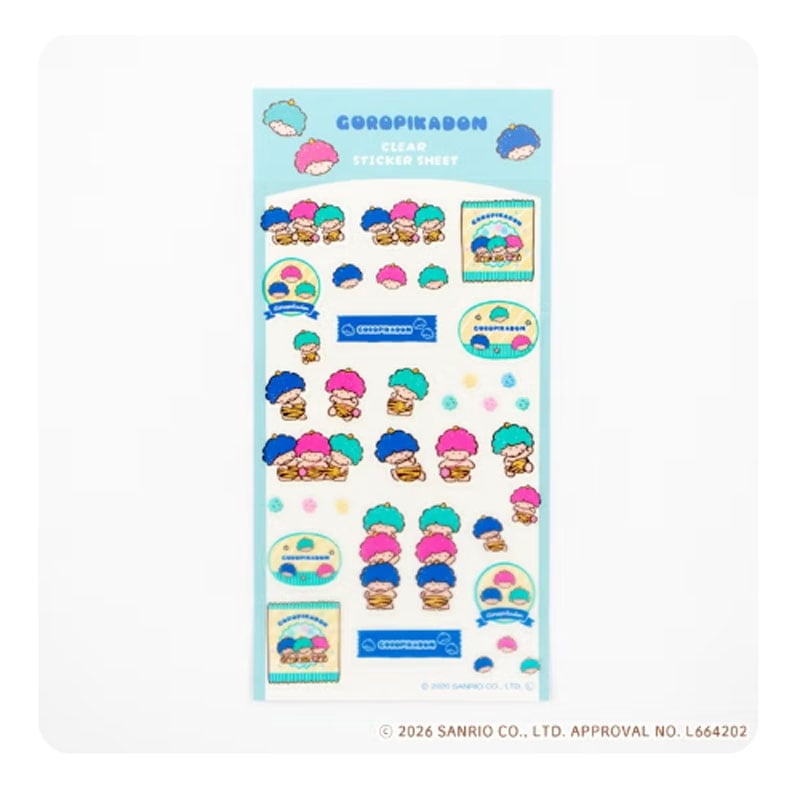 透明シールシート サンリオキャラクターズ おやつパーティー ゴロピカドン コラボ 雑貨 グッズ 描き下ろし デコレーション 限定 古川紙工