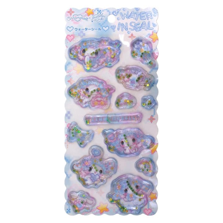 ウォーターシール サンリオキャラクターズ×飴ノ森ふみか シナモロール ぷっくりシール 立体シール レトロ かわいい プレゼント デコレーション コレクション クローズピン シル活 女の子