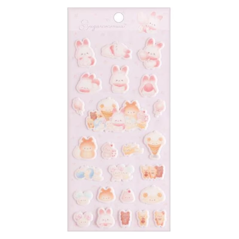 サンエックス シュガーココムー Sugarcocomuu's Holiday もこもこシール デコレーション ぷっくりシール 限定 かわいい プレゼント