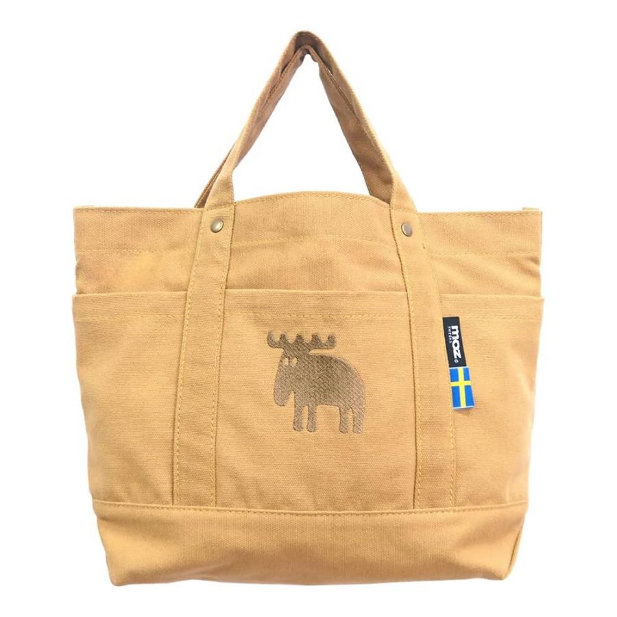 MOZ モズ スゥェーデン 帆布トート M キャメル トートバッグ マチ付き 帆布素材 オシャレ 持ち運び かわいい プレゼント
