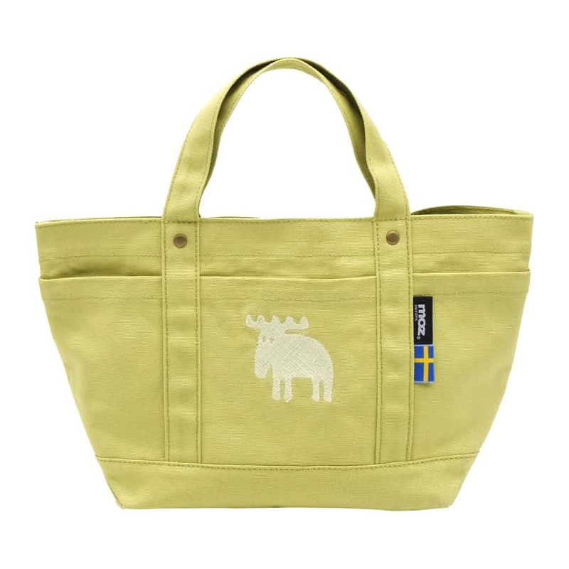 MOZ モズ スゥェーデン 帆布トート M ライム トートバッグ マチ付き 帆布素材 オシャレ 持ち運び かわいい プレゼント