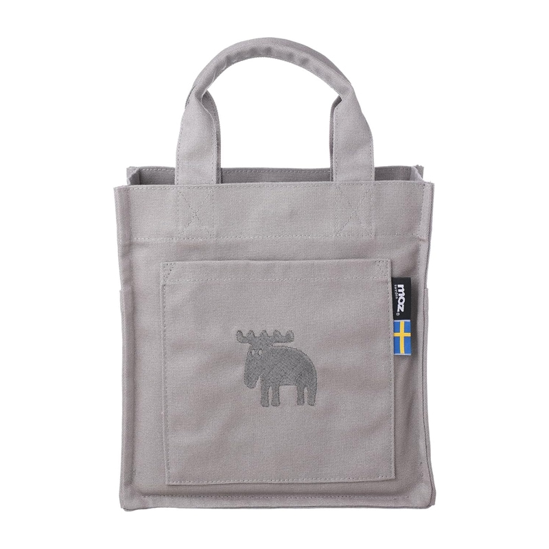 MOZ モズ スゥェーデン 帆布ランチバッグ グレー トートバッグ マチ付き 帆布素材 オシャレ 持ち運び かわいい プレゼント ミニバッグ